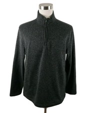 Izod Mens 1/4 Zip Dark Gray Pullover Sweater Large
