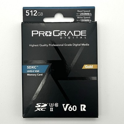 ProGrade Digital 512GB SDXC UHS-II V60 Gold 250R 4K Memory Card PGSD512GBKJP New