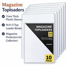 10 Pack Magazine Toploaders 9x11.5 7mm Thick Plastic Sleeves Magazine Protectors