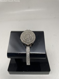 Anne Klein Women's Silver Tone Crystal Bangle Watch (NCL)