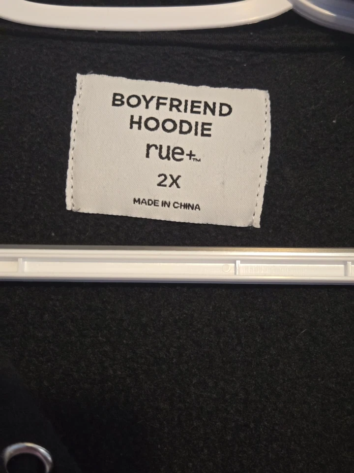 Rue21 Black Zip-Up Boyfriend Hoodie- Size 2X - Image 2 of 4