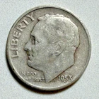 1953D Roosevelt Dime 90% Silver