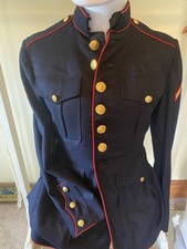 Vtg 1950s USMC Marine Enlisted Dress Blues Jacket Coat Size 38 S Read Descript