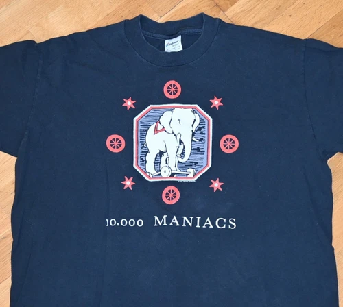 10,000 MANIACS Rare Concert Tour t-shirt 1980s vintage concert t-shirt, vintage, size XL, single stitch, B+ condition