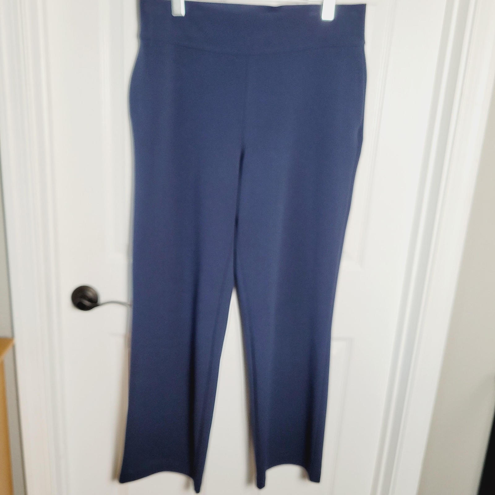 DG2 Diane Gilman Pants Womens Large Blue Pull On Stretch Dress Bootcut Slacks