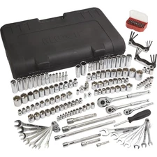 Klutch SAE/Metric Mechanic's Socket Set, 189-Pc., 1/4in., 3/8in. and 1/2in.