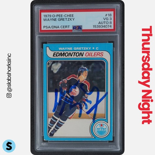 1979 O-PEE-CHEE #18 WAYNE GRETZKY RC ROOKIE PSA 3 AUTO 8