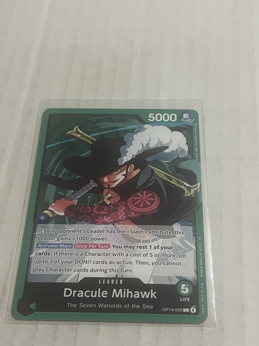 One Piece The Azure Sea's Seven Dracule Mihawk OP14-020 Leader