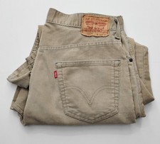 Levi's 559 Corduroy Pants Mens Size 36x30 Tan Relaxed Straight Thrashed Grunge