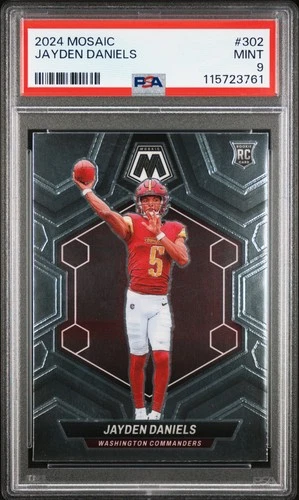 2024 PANINI MOSAIC #302 JAYDEN DANIELS ROOKIE RC PSA 9