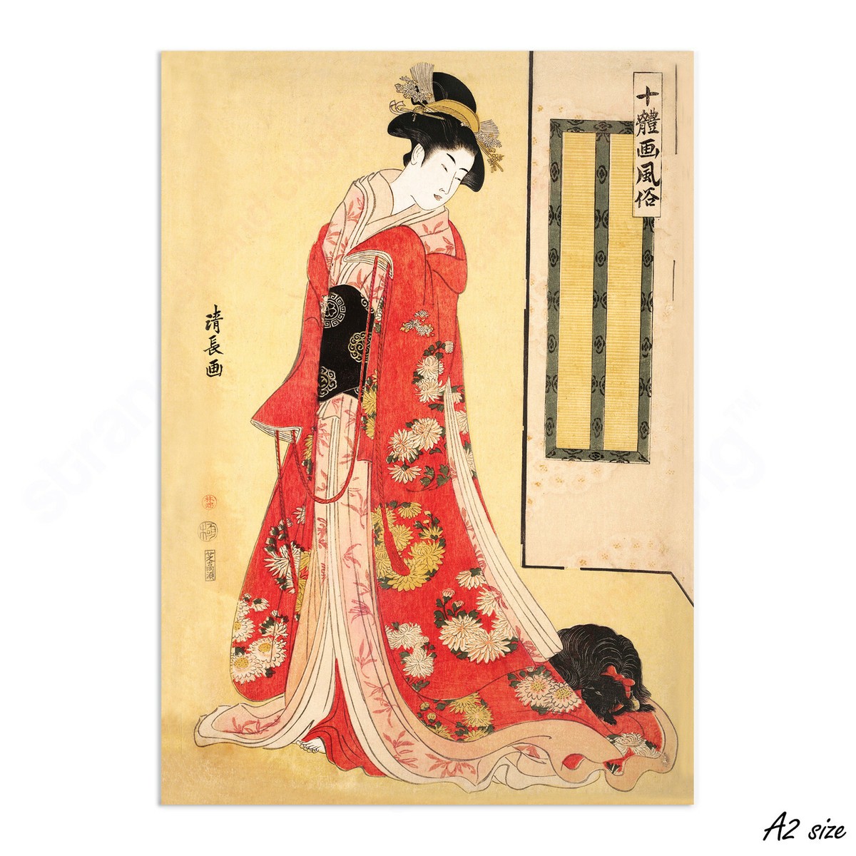 アート・デザイン・音楽 UTAMARO Ukiyo-e Hanga Portfolio 24 1963 Japanese Ukiyo-e Wall Art Print Poster Woodblock Decor A2 A3
