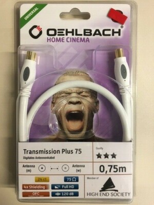 Oehlbach! Transmission Plus 75 0,75m (52816/2816) digitales Antennenkabel##