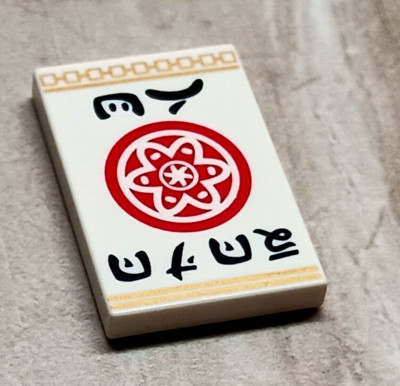 New LEGO Dojo Ninjago Printed Tile 2x3 Asian Flower Open Lotus Arial View Letter