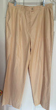 ESCADA LIGHT TRAUSERS PANTS SILK COTTON BLEND IN BEIGE 42 10-12 SLOVENIA