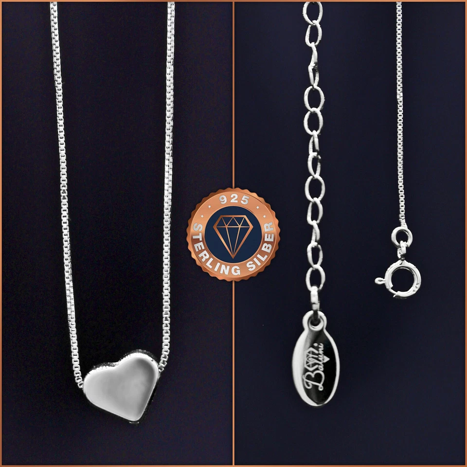 Halskette mit Herz-Anhänger, 925 Sterling-Silber im Etui, Weihnachtsgeschenk - Bild 2 von 3