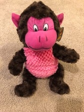 NWT ToyMax Soft Plush Brown  Pink Monkey Gorilla 12  ; Stuffed Animal Plush Toy