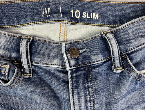 Gap Kids Slim Jeans Youth Boys 10 Adj Waist Medium Wash Soft Denim - Picture 6 of 11