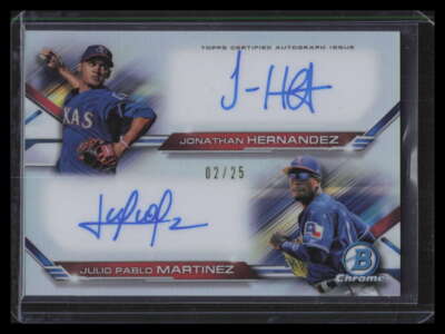 2019 Bowman Chrome Autographs Martinez Jonathan Hernandez Rookie Dual Auto 2/25