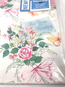 NOS Vintage American Greetings WEDDING  WRAPPING PAPER GIFT WRAP  SEALED