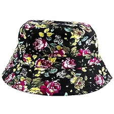 August Caps Adult Floral Fashion Bucket Hat - 7" - NWT