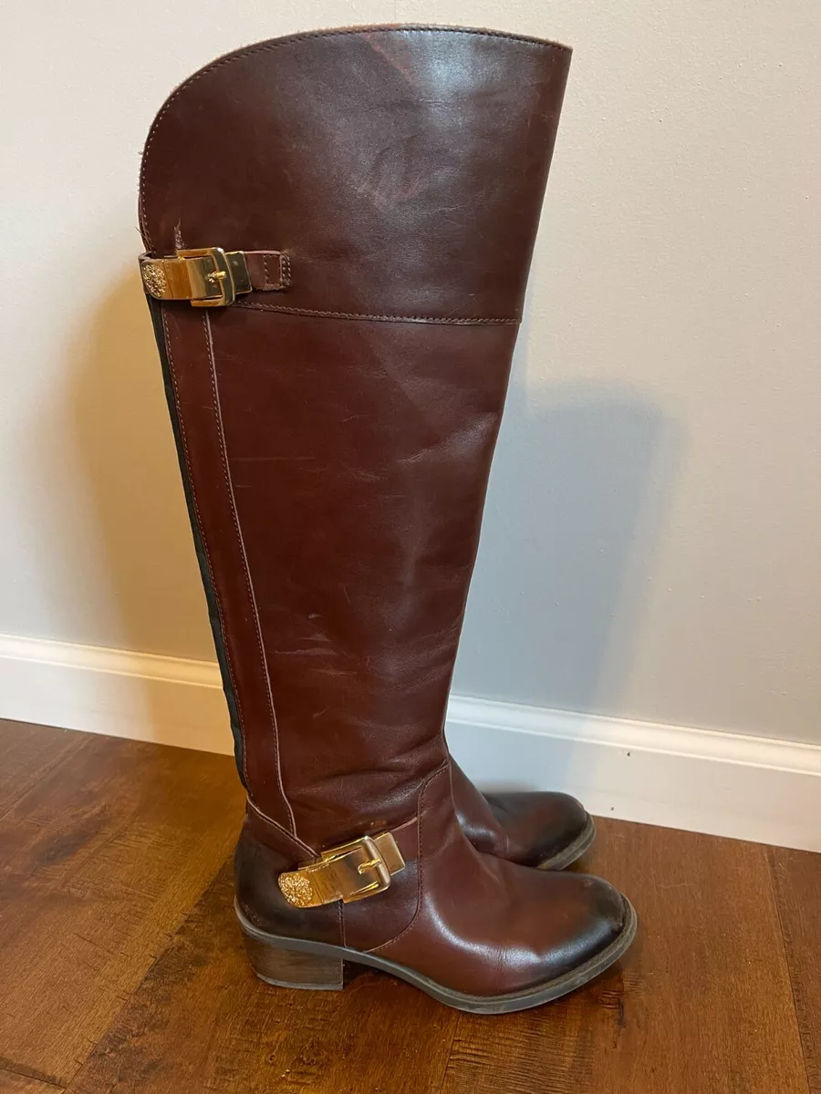 Vince camuto brown leather clearance booties