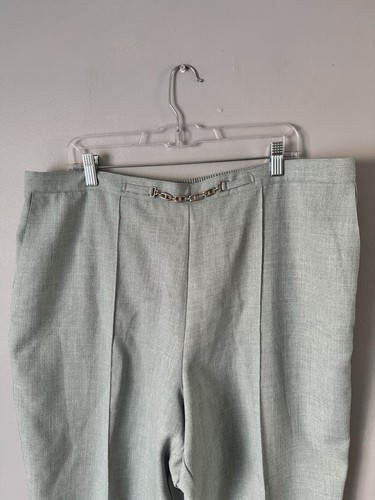 Alfred Dunner Green Pleated Pull On Vintage Trouser Pants Women’s Size 22W NEW - Picture 3 of 7