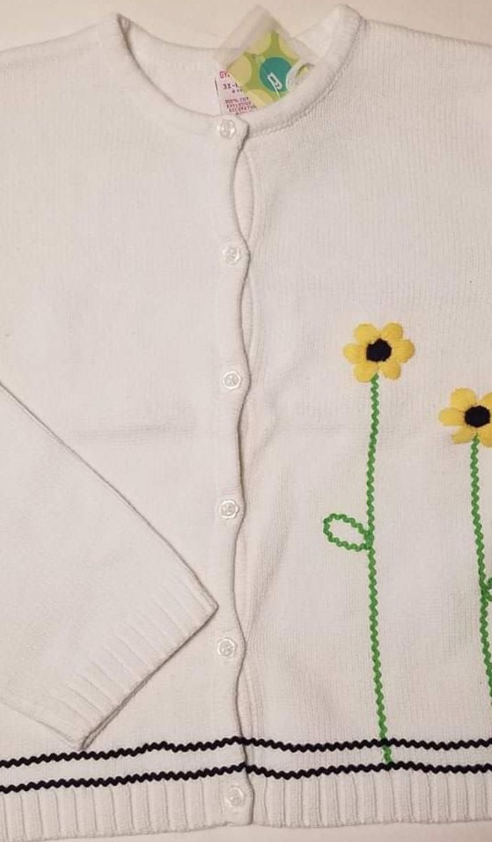 NWT girls xl 6 Gymboree 2002 SPORTING GREEN daisy cardigan