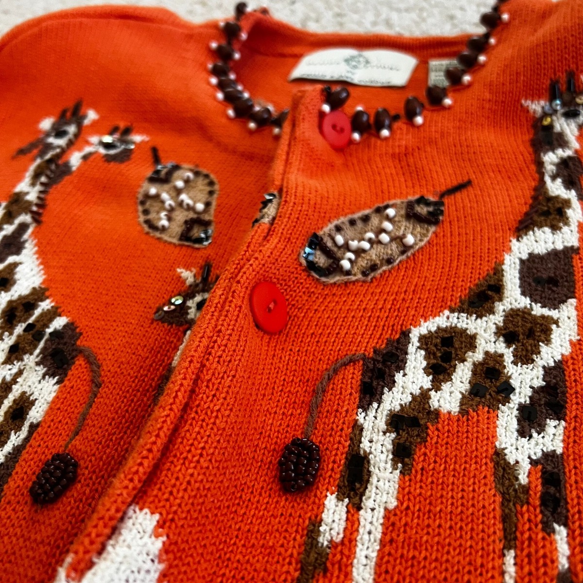 Vintage Design Options PHILIP & JANE GORDON Giraffe Cardigan