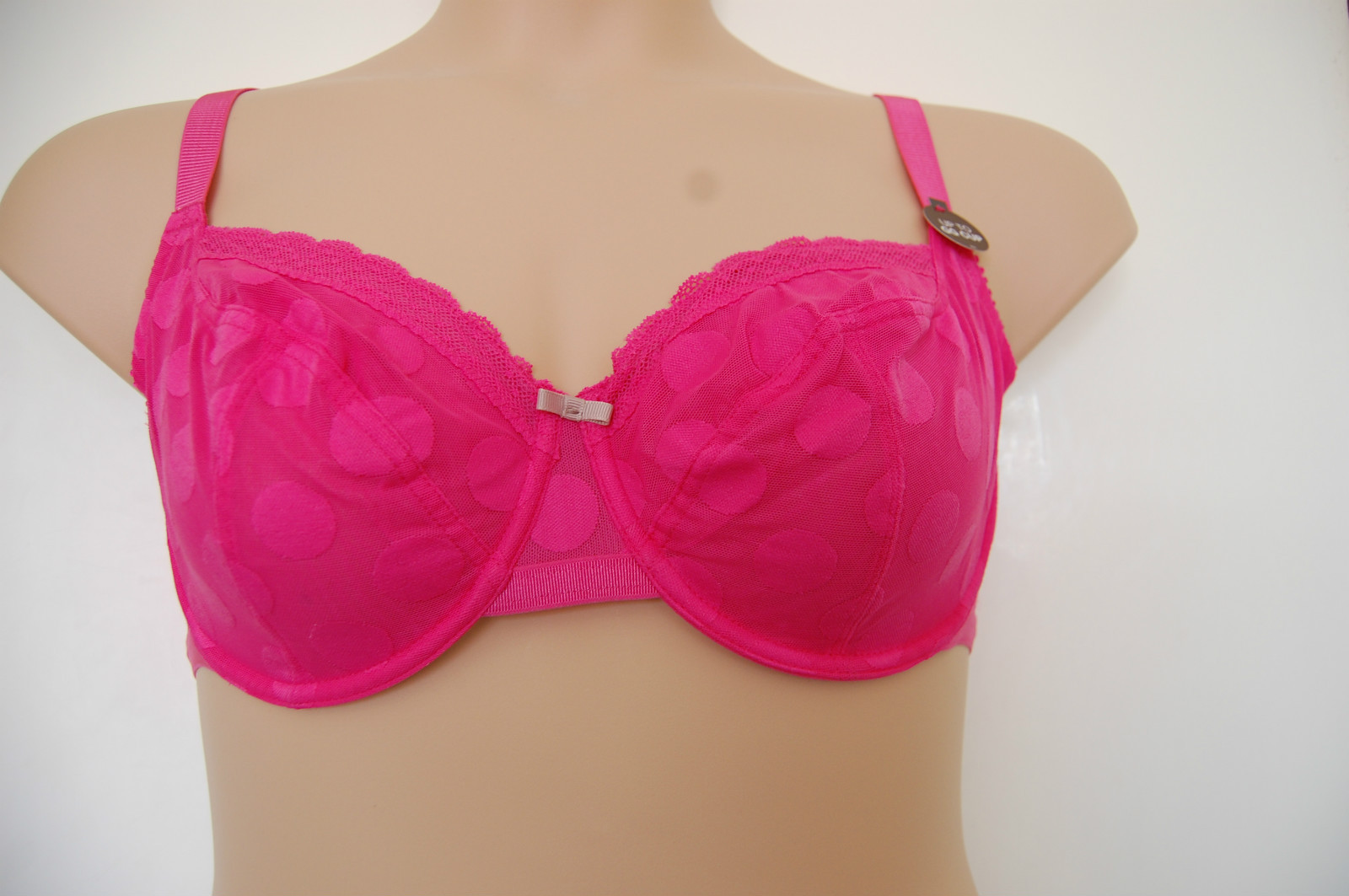 Pink Spotted Underwired Non Padded Balcony Bra Marks & Spencer Size 34C BNWOT
