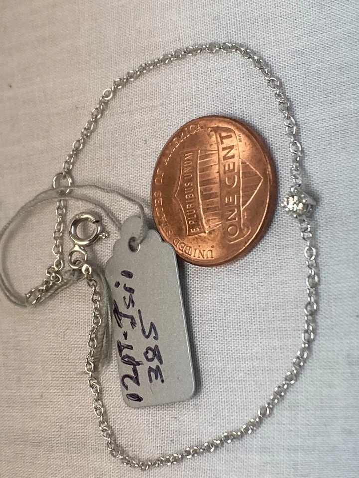 Pulsera Daimond Oro Blanco 14k.Natural-12puntos Redondos.7"Longo Juego 4 Puntas Foto 3 de 4