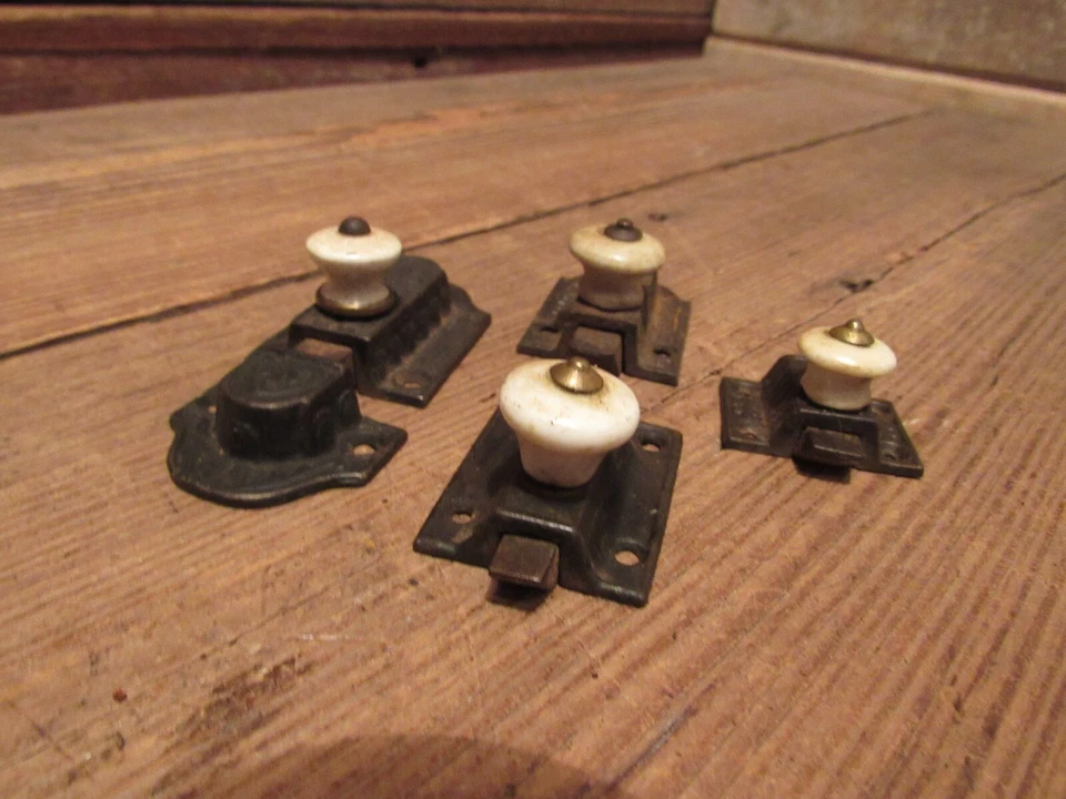 Винтажный 1800-х годов шкаф лот уловы буфет защелки белый фарфор ручка - запчасти - Изображение 3 из 4