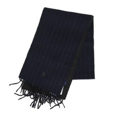 Polo Ralph Lauren 2-Face Lambswool Scarf Striped Made in Italy - Hunter Navy -