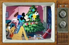 MIckey & Pluto TV Fridge MAGNET 2" x 3" art nostalgic Pluto's Christmas tree