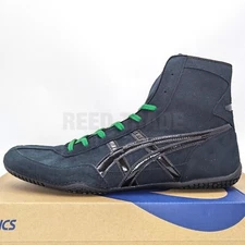 ASICS Wrestling Shoes 1083A001 Black/Black lace:Green EX-EO(TWR900 Successor)