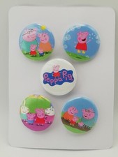 Peppa Pig button badges - New Home Crafted - 5x 25mm
