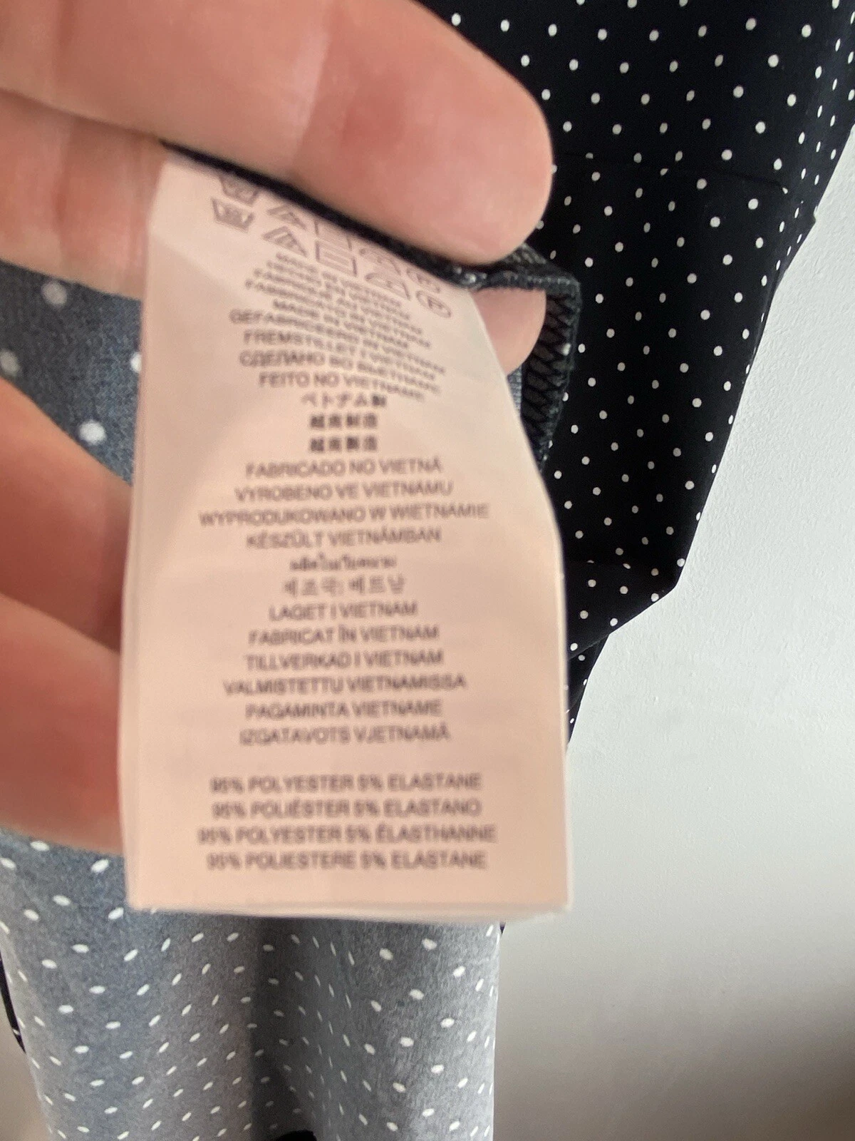 Abito Michael Kors nero bianco a pois aderente e svasato linea A taglia Large