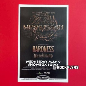 MESHUGGAH 2012 Concert Promo 11x17 Street Poster. Seattle Washington