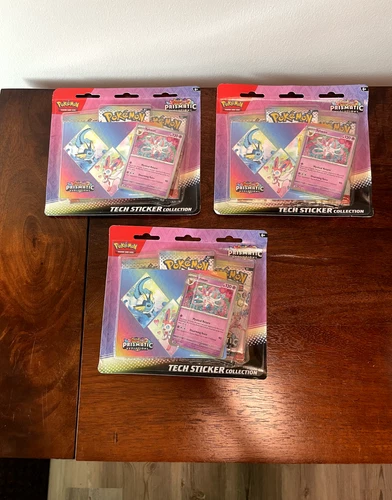 Pokémon S&V Prismatic Evolutions Tech Sticker Collection- Lot of 3