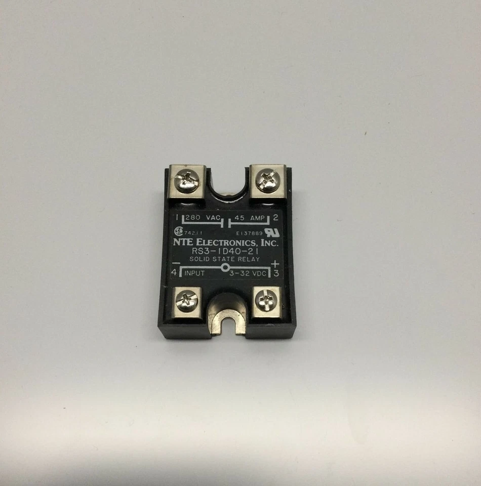 NUEVO, NTE, RS3-ID40-2I, RELÉ DE ESTADO SÓLIDO, BOBINA 3-32VDC, CONTACTO 280VAC. (4C-3) Foto 2 de 3