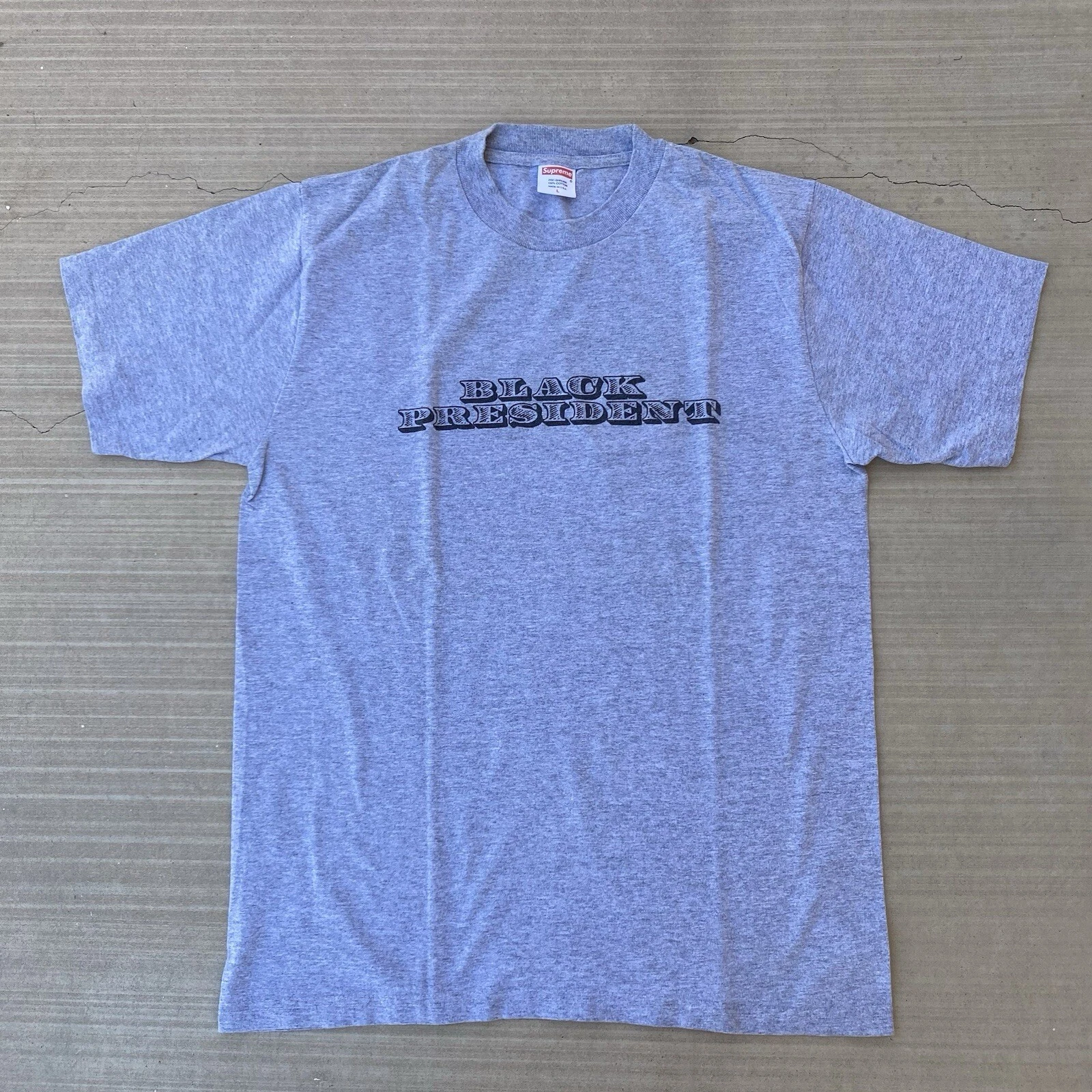T shirt Supreme Noir Président Gris 2008