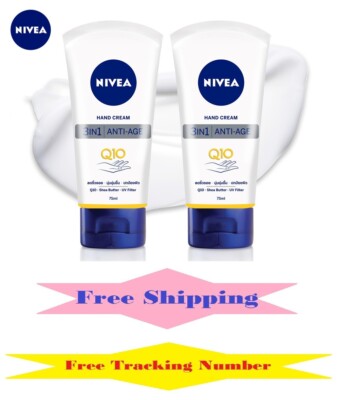 2x 75ml NIVEA Hand Cream Anti-Age Care 3in1 Q10-Shea Butter-UV Filter Moisturize