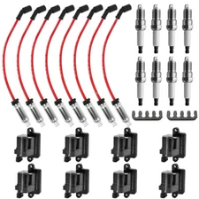 8 Pack Square Ignition Coil & Spark Plug Wire For Chevy GMC 4.8L 5.3L 6.0L 8.1L