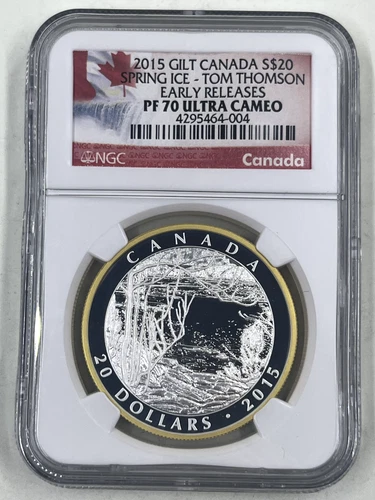 2015 Gilt Canada S$20 NGC PF70 Ultra Cameo Spring Ice Tom Thomson
