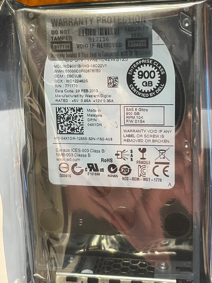 WD9001BKHG-18D22V1 Dell 900GB 10K SAS 6G SFF Hard Drive - Image 2 of 3