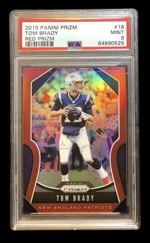 2019 panini prizm #18 tom brady; red retail SSP refractor PSA 9  **COLOR MATCH