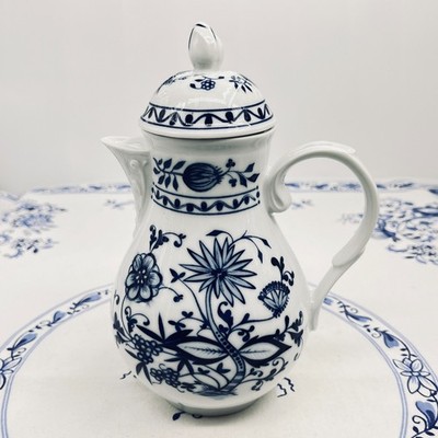 Kahla Zwiebelmuster Porzellan Kanne Teekanne Kaffekanne mit Deckel 14,5cm 0,6L