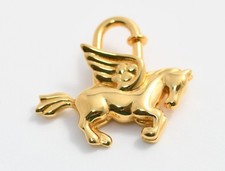 Hermes Cadena Gold Pegasus horse motif bag charm lock Y615