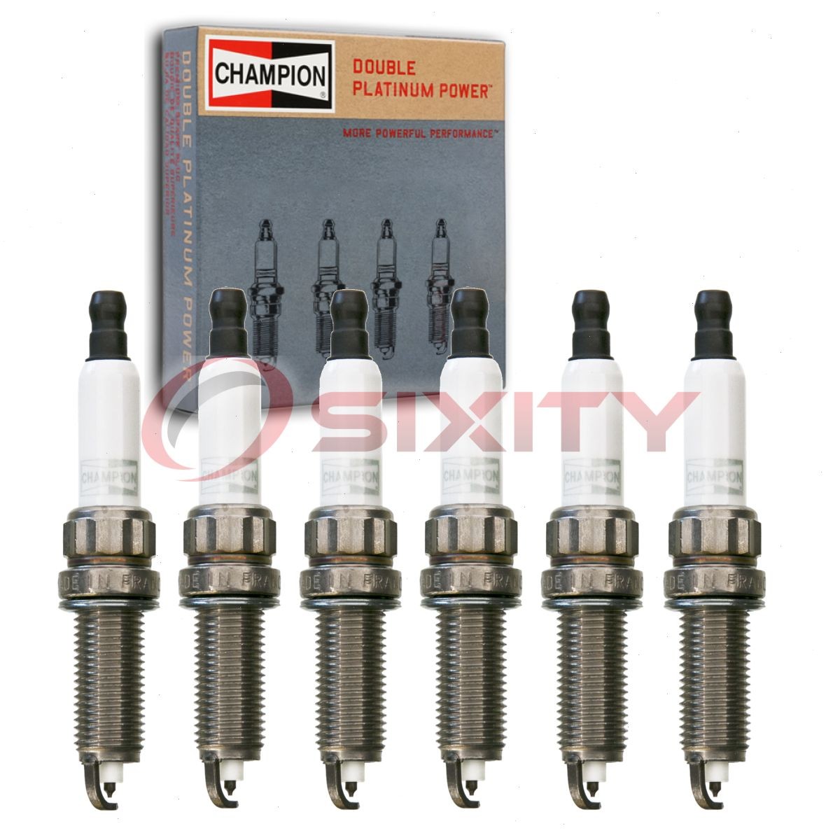 6 pc Champion Double Platinum Spark Plugs for 2010-2017 BMW 535i GT 3.0L L6 na