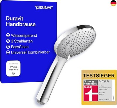 Duravit Universal Shower Head with 3 Jet Types (Rain, Intense Rain, Soft Rain),