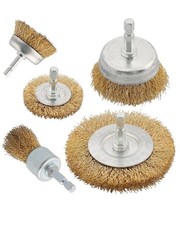 Wenora 5-teiliges Drahtbürste für Bohrer-Set, Messing-Radbohrmaschine, 1/4 Zoll Neu im Karton